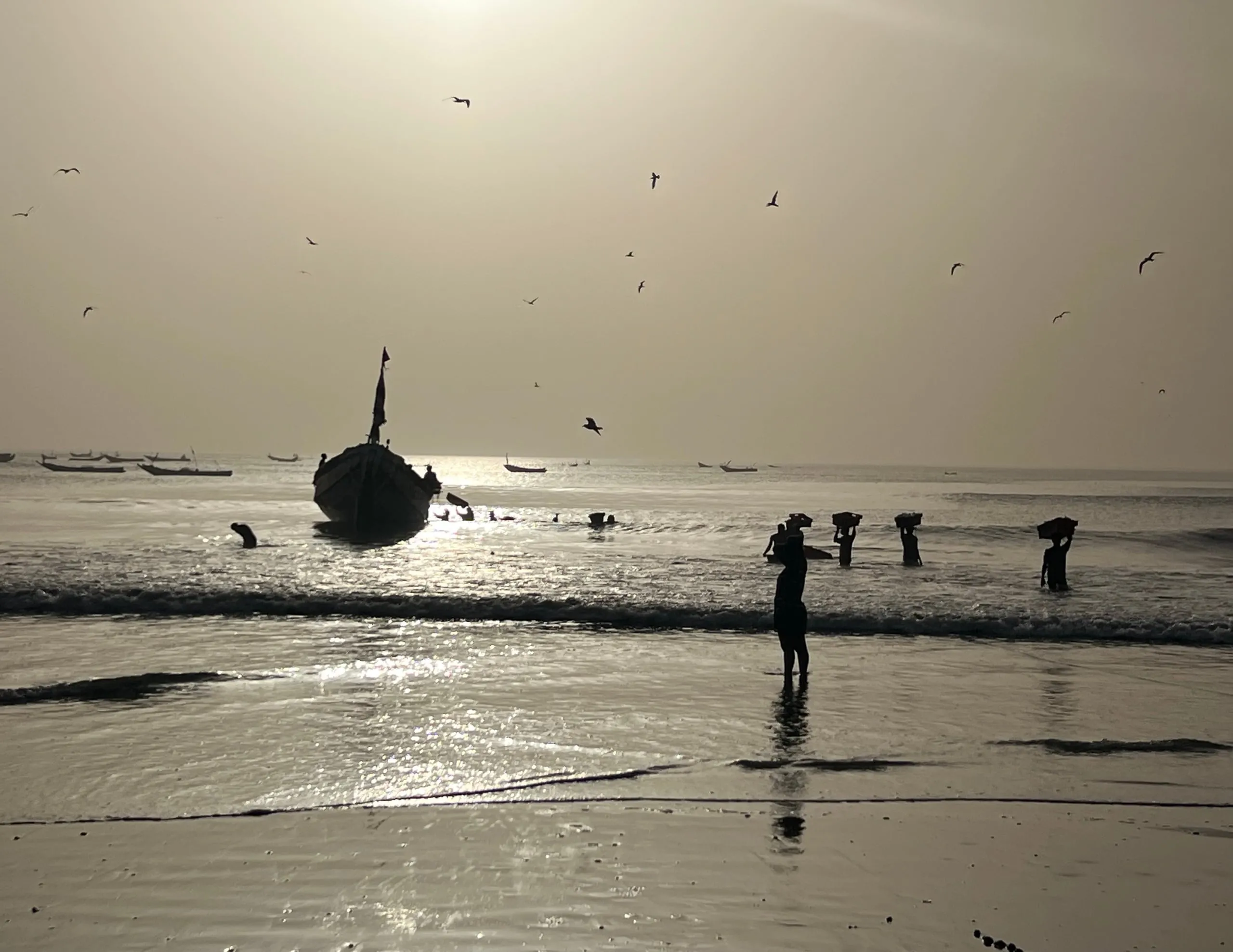 Stille am Strand zum Sonnenuntergang